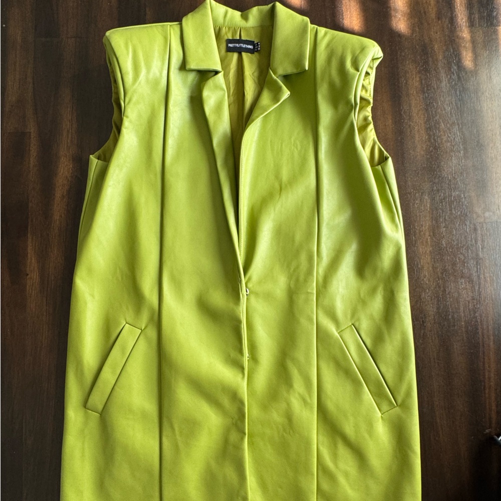 PLT PU Sleeveless Blazer Dress
